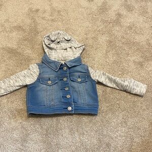 Blue Denim Kids Jacket with cat hood